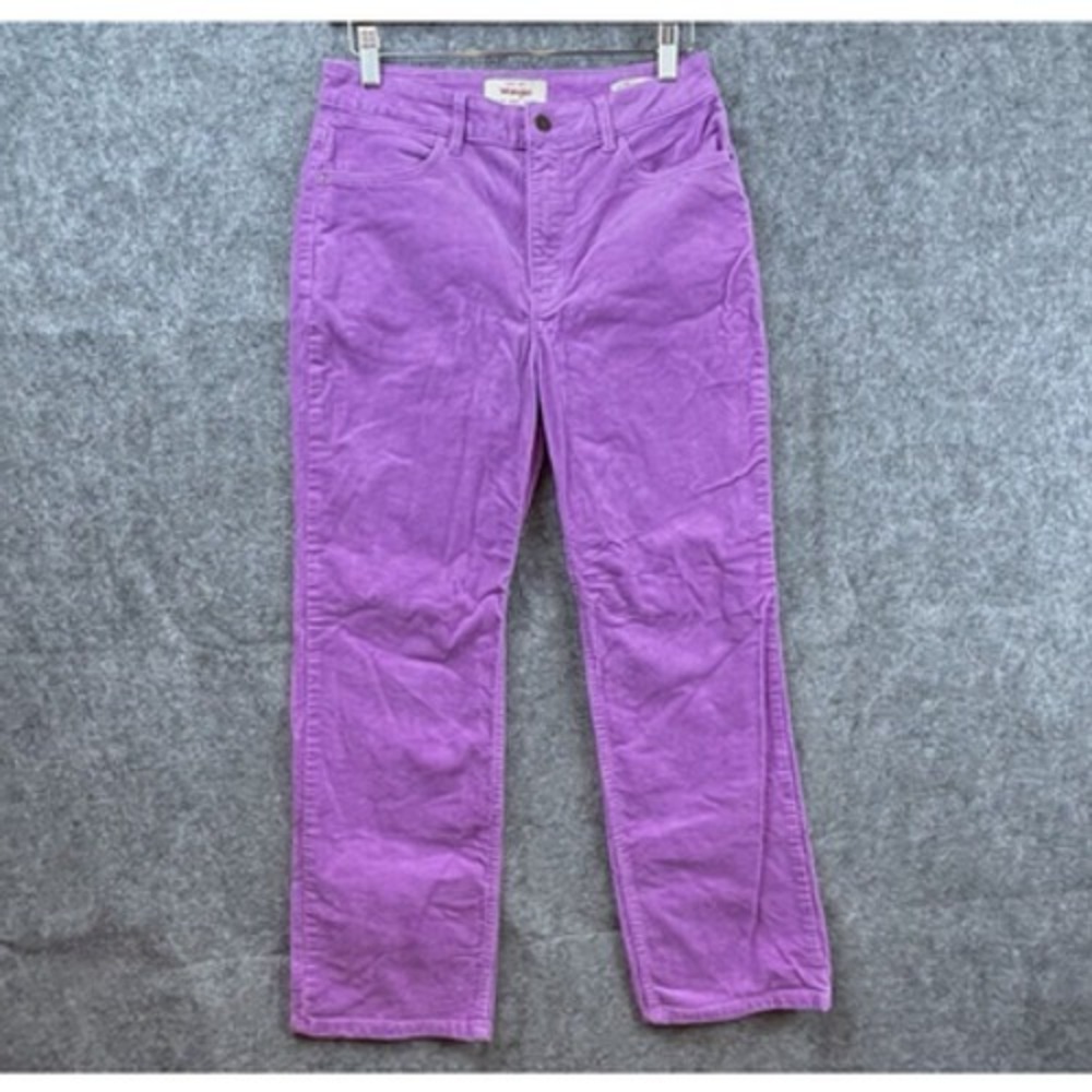 Wrangler Corduroys Womens 6 Pink High Rise Rodeo Straight Crop Western Cowgirl